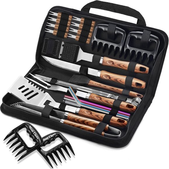 27pcs Heavy Duty Grilling Gifts for Men Dad Christmas Extra Thick BBQ Accessori